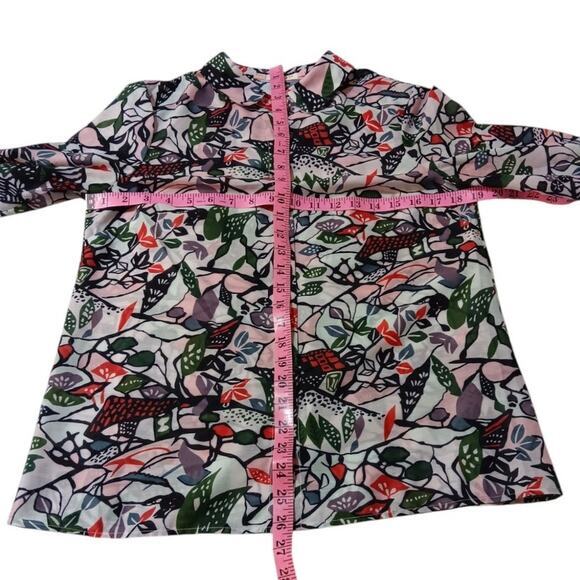 TED BAKER LONDON Blouse Top Bright Colorful Busy Print Size US 6 Button Front - Picture 6 of 10